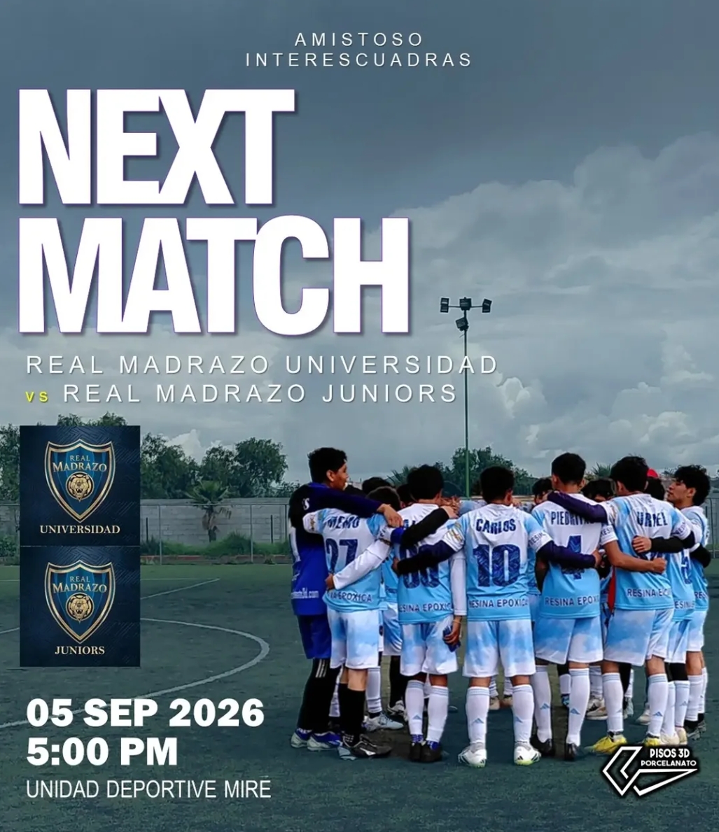 El equipo de fútbol Real Madrazo vs Real Madrazo Junior en partido amistoso
