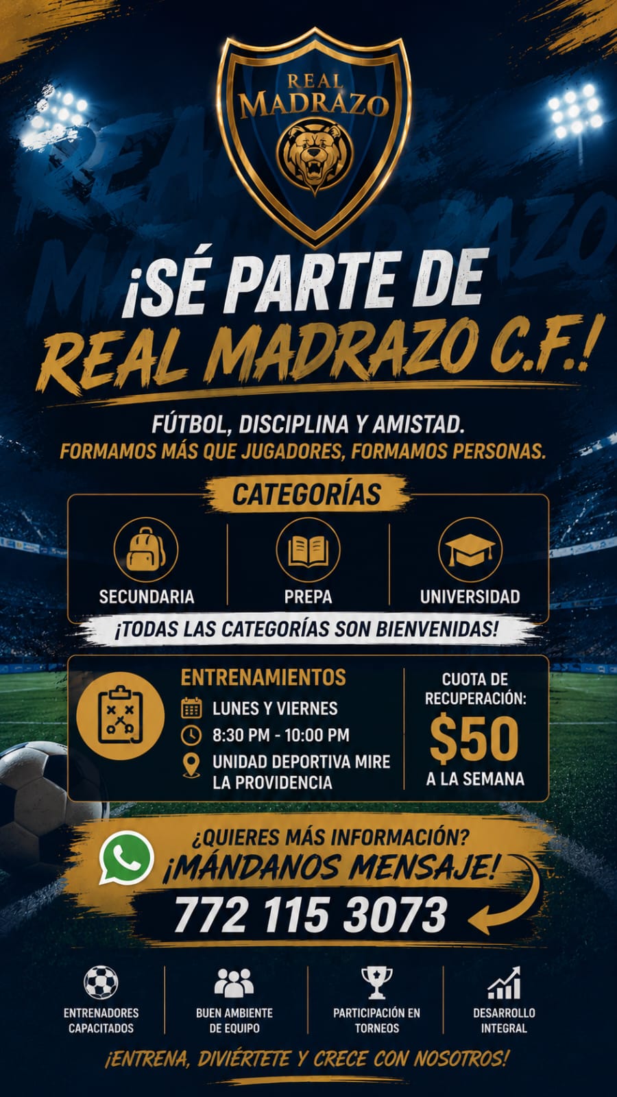 Calendario de horarios del equipo Real Madrazo