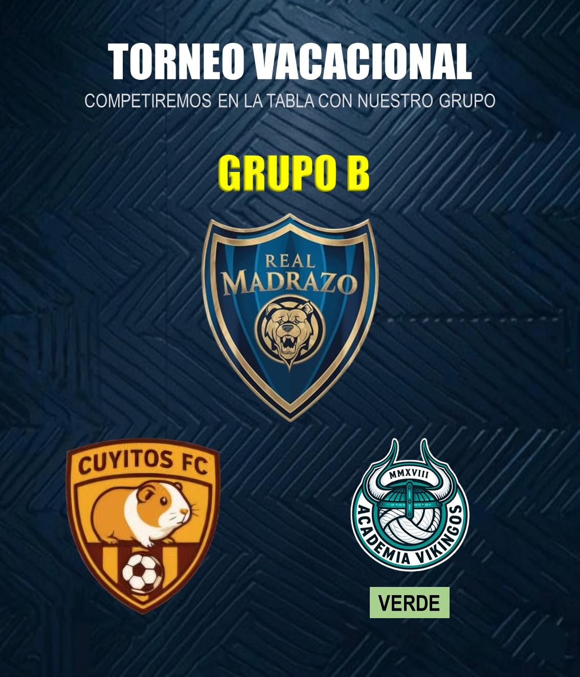 Los equipos del grupo 1 del torneo vacacional